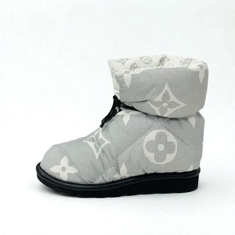 Louis Vuitton Pillow Line Monogram Boots Short Shoes Nylon White Black