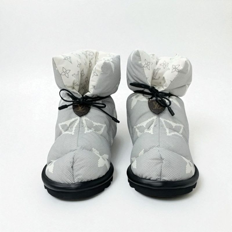 Louis Vuitton Pillow Line Monogram Boots Short Shoes Nylon White Black