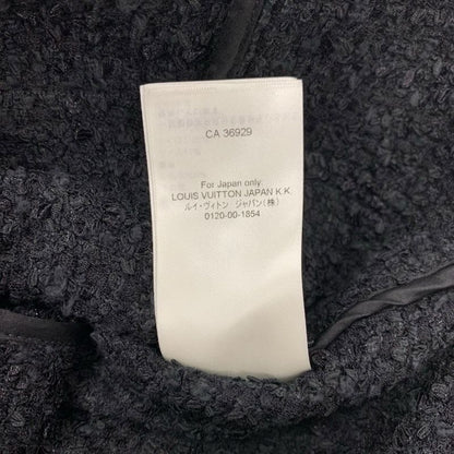 Louis Vuitton Outerwear Black Gold Double Breasted Tweed Leather