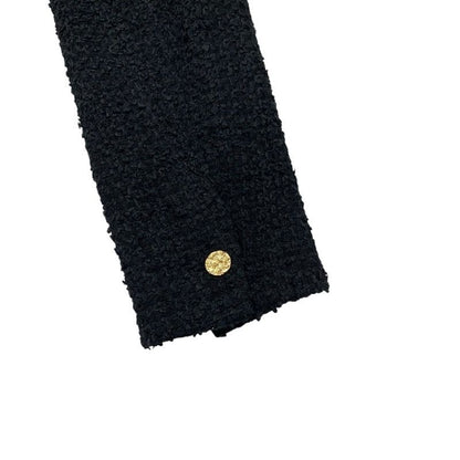 Louis Vuitton Outerwear Black Gold Double Breasted Tweed Leather