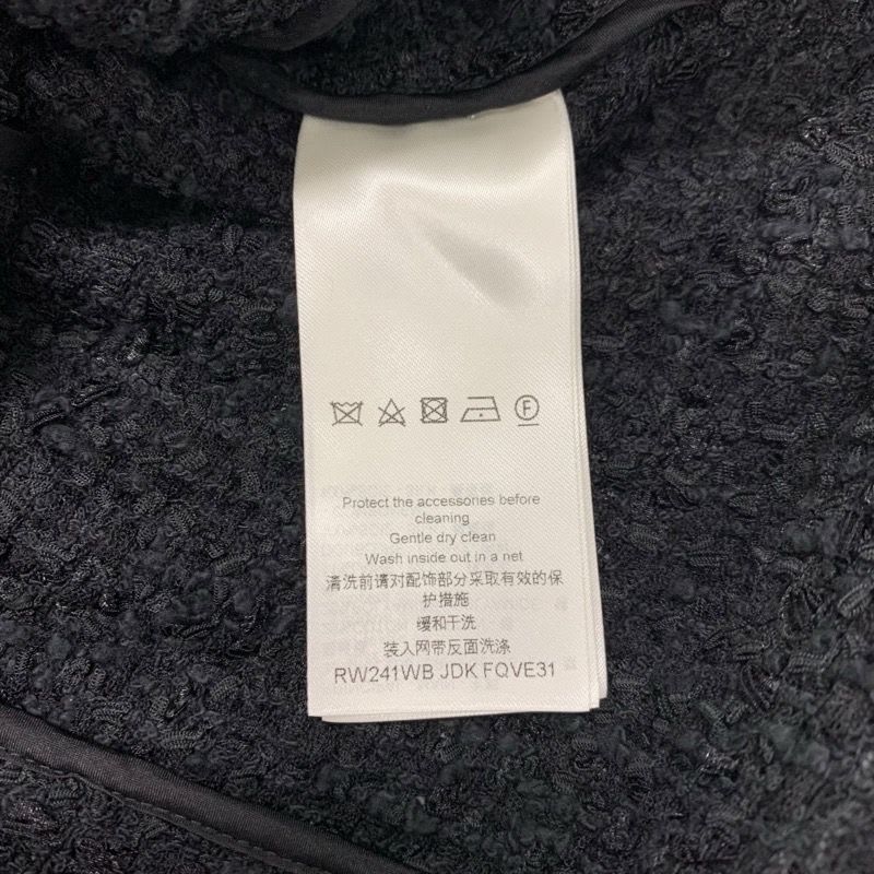 Louis Vuitton Outerwear Black Gold Double Breasted Tweed Leather