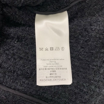 Louis Vuitton Outerwear Black Gold Double Breasted Tweed Leather