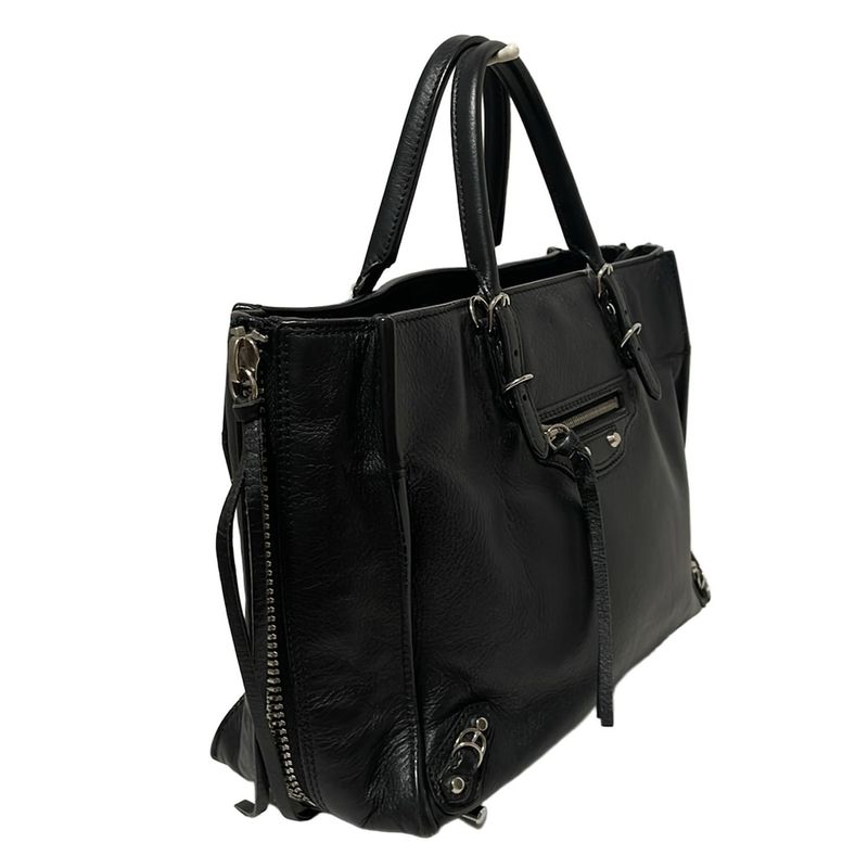 Balenciaga Tote Bag Paper A6 370926 Black Mini Bag Leather