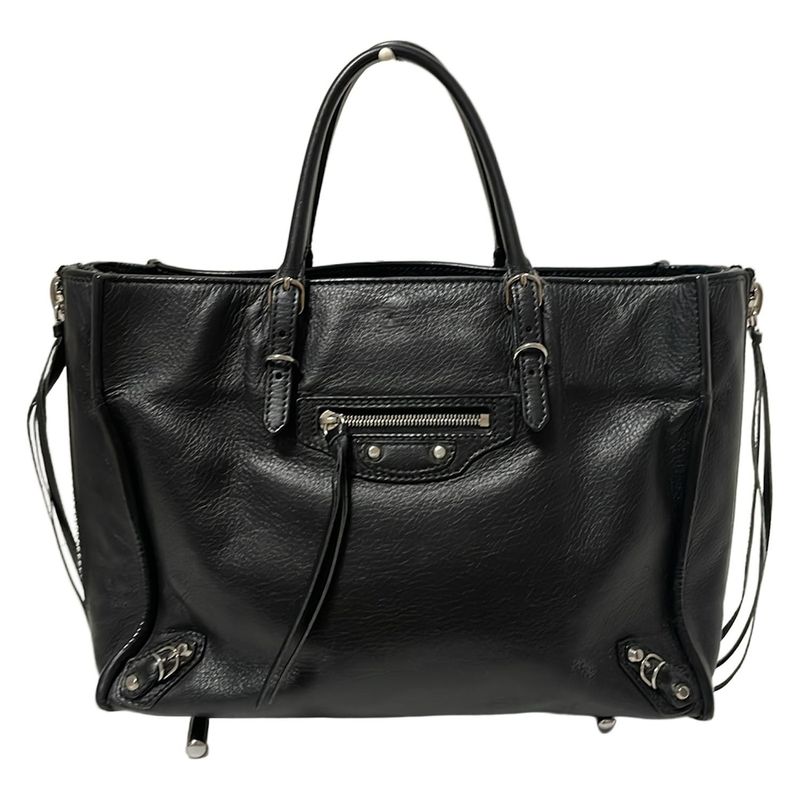 Balenciaga Tote Bag Paper A6 370926 Black Mini Bag Leather