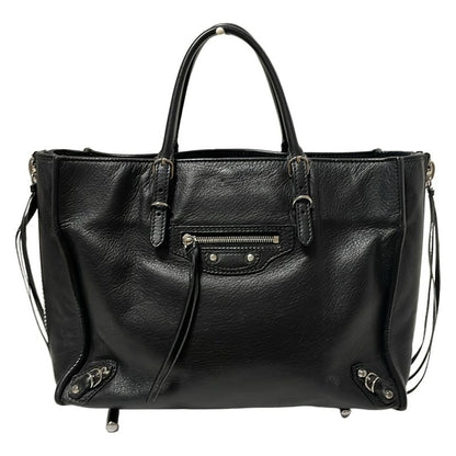 Balenciaga Tote Bag Paper A6 370926 Black Mini Bag Leather