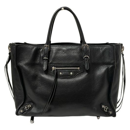 Balenciaga Tote Bag Paper A6 370926 Black Mini Bag Leather
