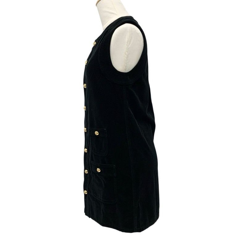 Celine Dress Cotton Black Gold Triomphe Velor
