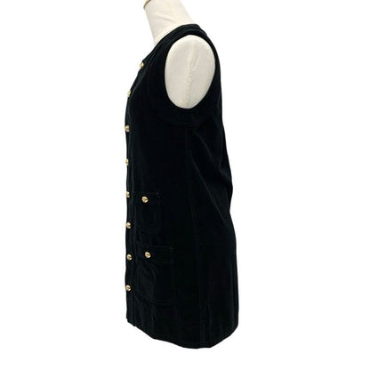 Celine Dress Cotton Black Gold Triomphe Velor