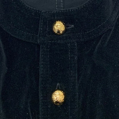 Celine Dress Cotton Black Gold Triomphe Velor