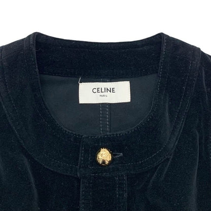 Celine Dress Cotton Black Gold Triomphe Velor