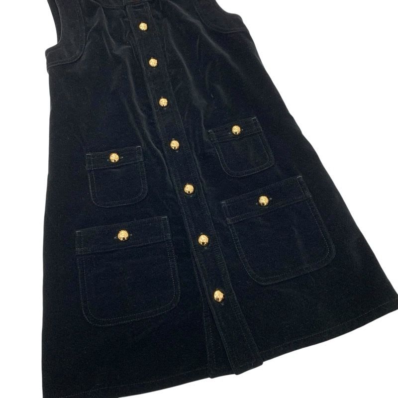 Celine Dress Cotton Black Gold Triomphe Velor