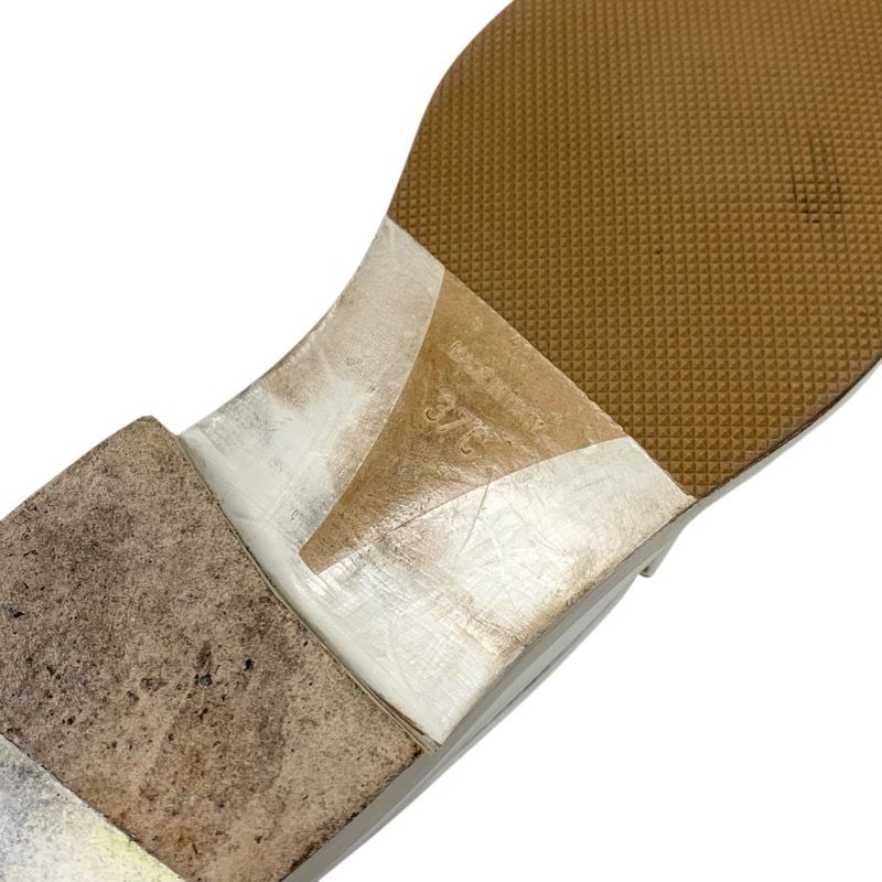 Chanel Loafer Leather Shoes Patent White Gold Logo Here Mark Chain