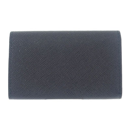 Prada Saffiano Triangle 1 Mc110 qhh f0632 Card Case Black Silver