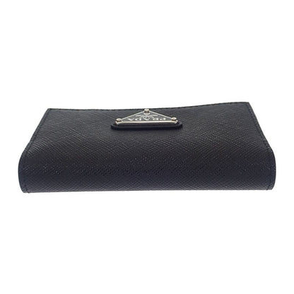 Prada Saffiano Triangle 1 Mc110 qhh f0632 Card Case Black Silver