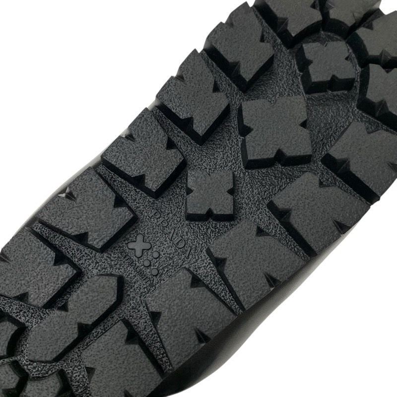 Prada Sandals Shoes Leather Black Triangle Logo Padded Nappa Sabot Mule