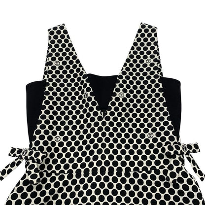 Louis Vuitton Dress Black White Logo Dot Ribbon