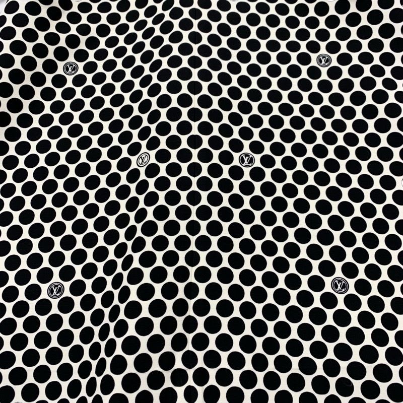 Louis Vuitton Dress Black White Logo Dot Ribbon