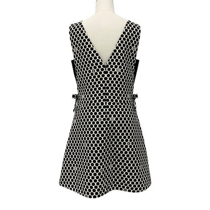 Louis Vuitton Dress Black White Logo Dot Ribbon
