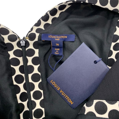 Louis Vuitton Dress Black White Logo Dot Ribbon