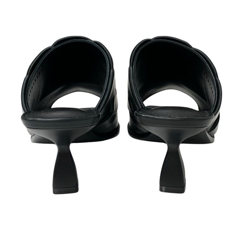 Hermes Hannah 95 Sandals Shoes Leather Black Unused Mules