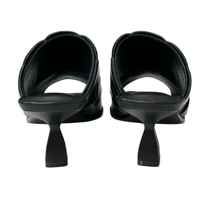 Hermes Hannah 95 Sandals Shoes Leather Black Unused Mules