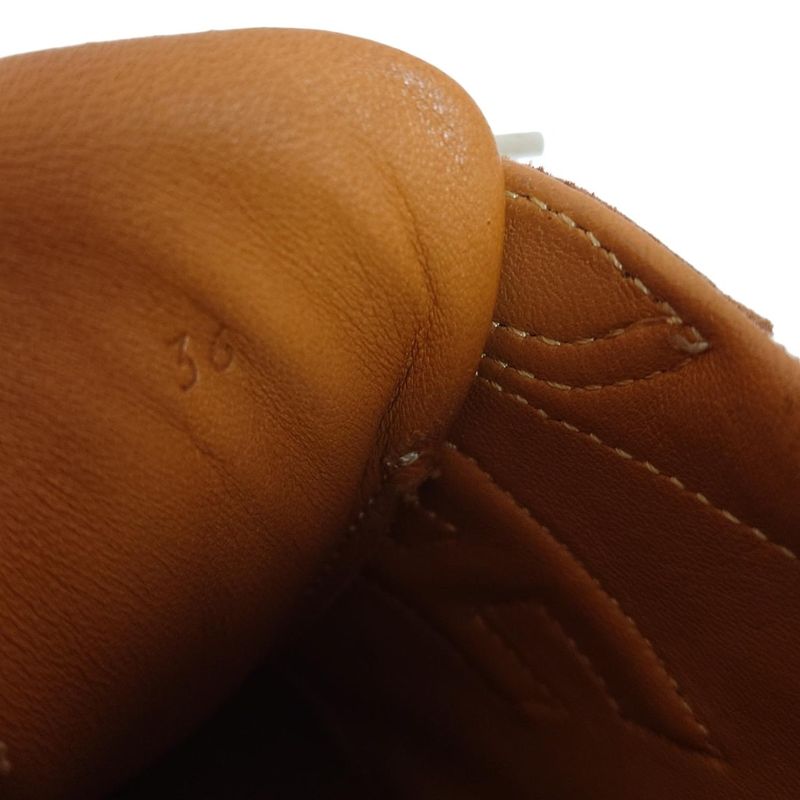 Hermes Sneakers 36 Women's Quick Brown And Beige Leather