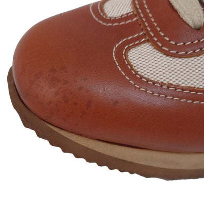 Hermes Sneakers 36 Women's Quick Brown And Beige Leather