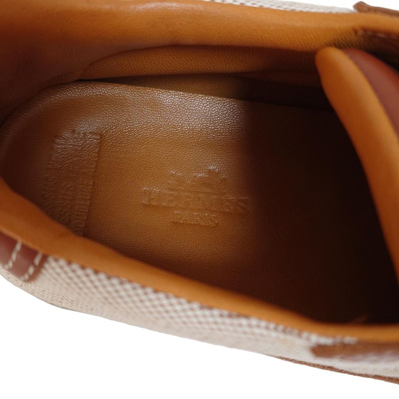 Hermes Sneakers 36 Women's Quick Brown And Beige Leather