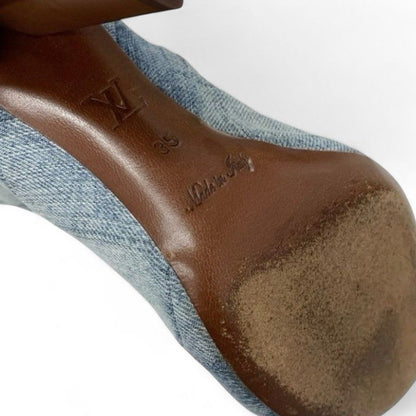 Louis Vuitton Silhouette Line Boots Short Shoes Denim Light Blue Brown