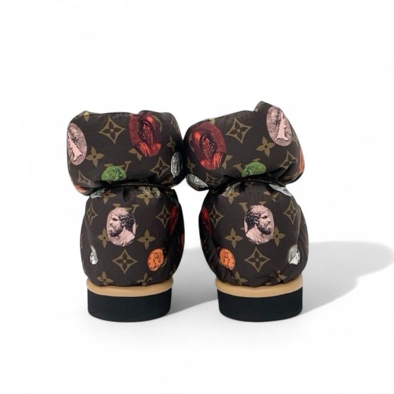 Louis Vuitton Pillow Line Monogram Boots Short Shoes Nylon Brown Multicolo