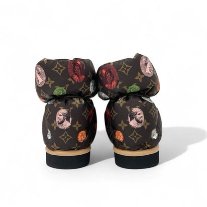 Louis Vuitton Pillow Line Monogram Boots Short Shoes Nylon Brown Multicolo