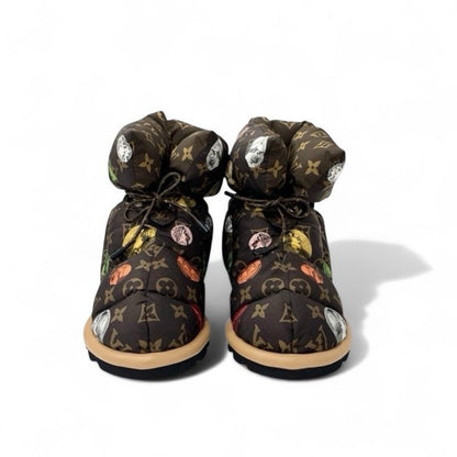 Louis Vuitton Pillow Line Monogram Boots Short Shoes Nylon Brown Multicolo