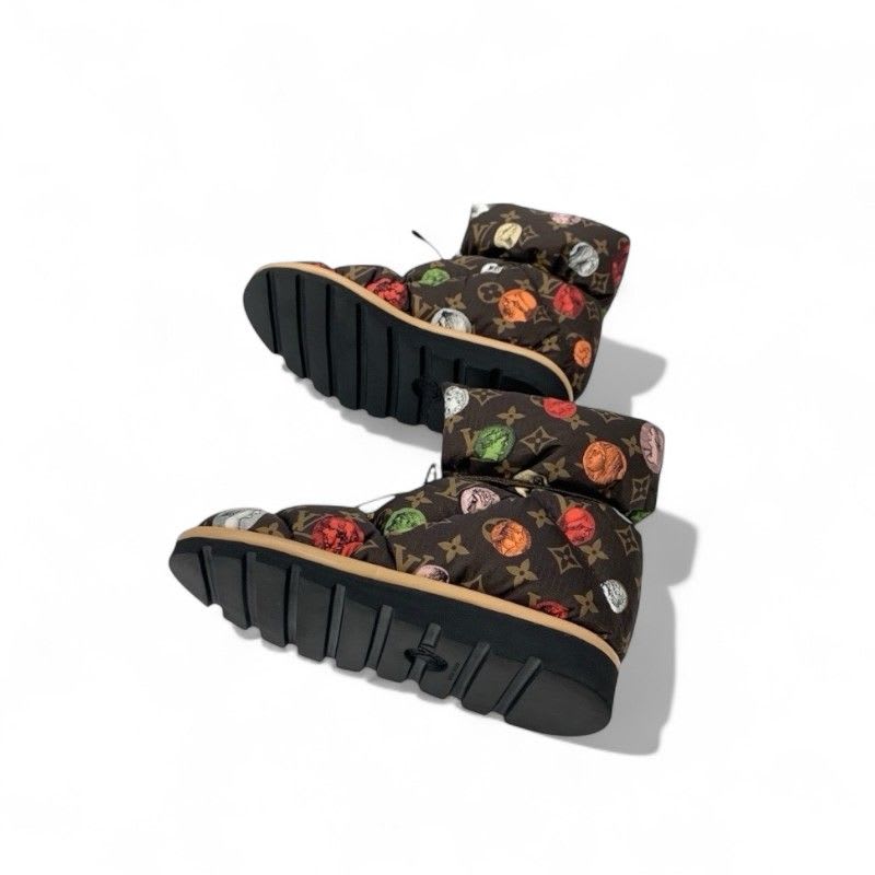 Louis Vuitton Pillow Line Monogram Boots Short Shoes Nylon Brown Multicolo
