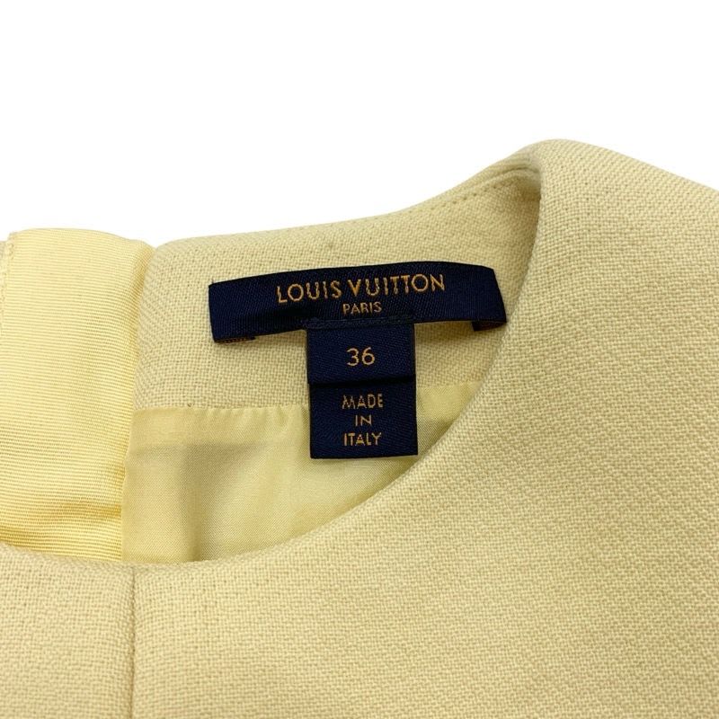 Louis Vuitton Dress Wool Yellow Gold Zip Up Sleeveless