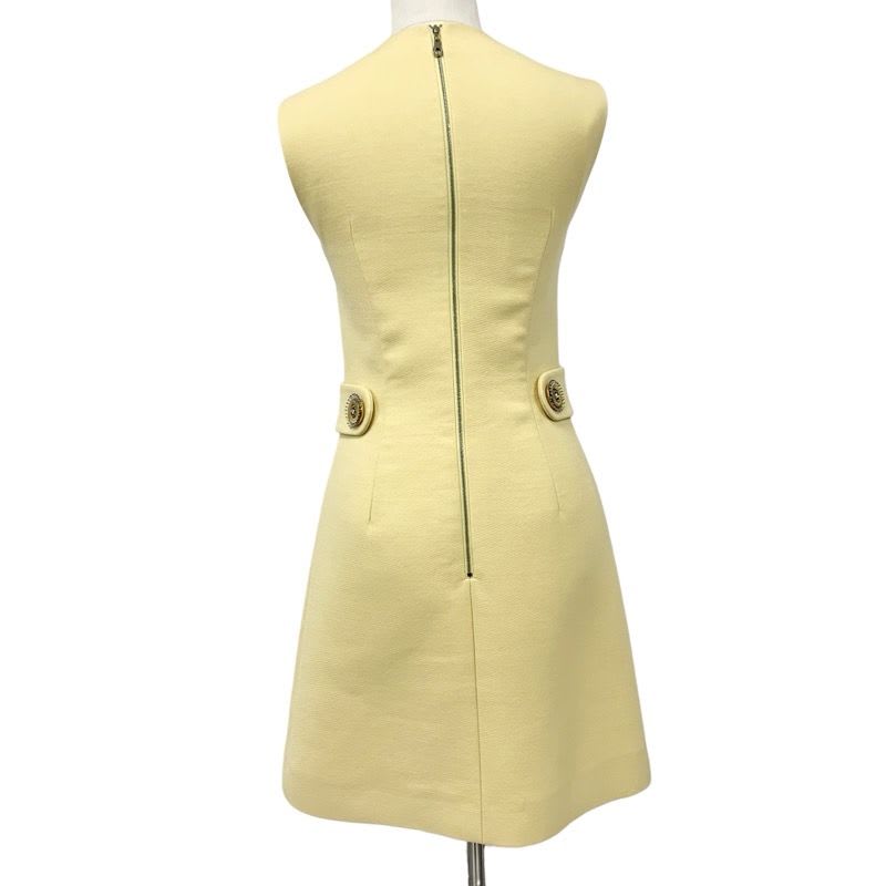 Louis Vuitton Dress Wool Yellow Gold Zip Up Sleeveless