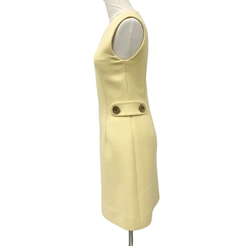 Louis Vuitton Dress Wool Yellow Gold Zip Up Sleeveless