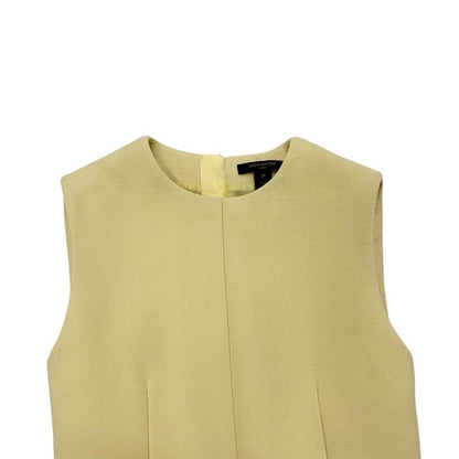 Louis Vuitton Dress Wool Yellow Gold Zip Up Sleeveless