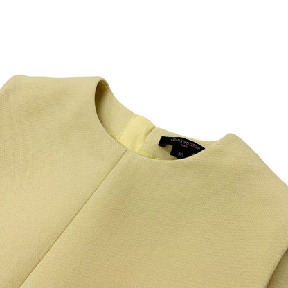Louis Vuitton Dress Wool Yellow Gold Zip Up Sleeveless