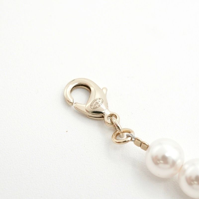 Chanel Necklace Pendant Choker Gold Logo Rhinestone