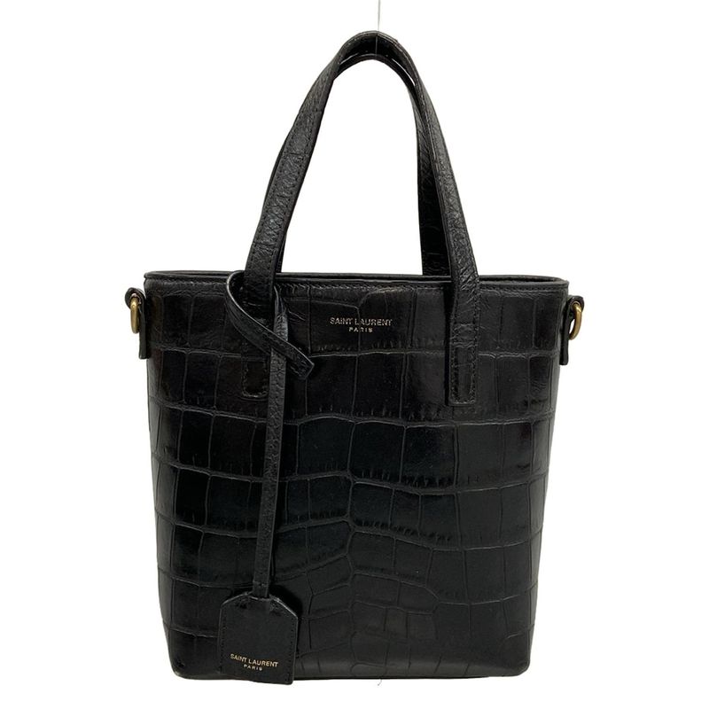 Saint Laurent Paris Tote Bag Mini Toy Shopping 712367 Black Shape Pressed