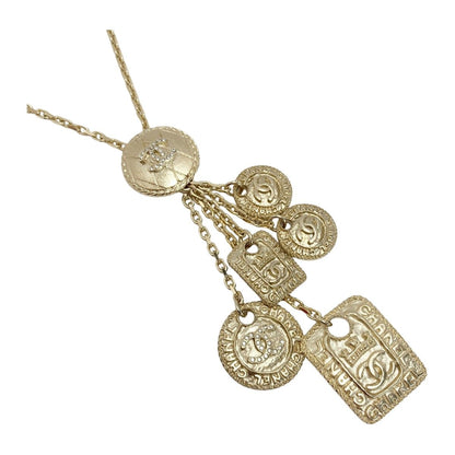 Chanel Métiers D'art Collection Necklace F21a Gold GP Coco Mark Rhinestone