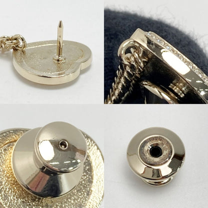 Chanel Cocomark Heart Chain Brooch Gold GP Rhinestone