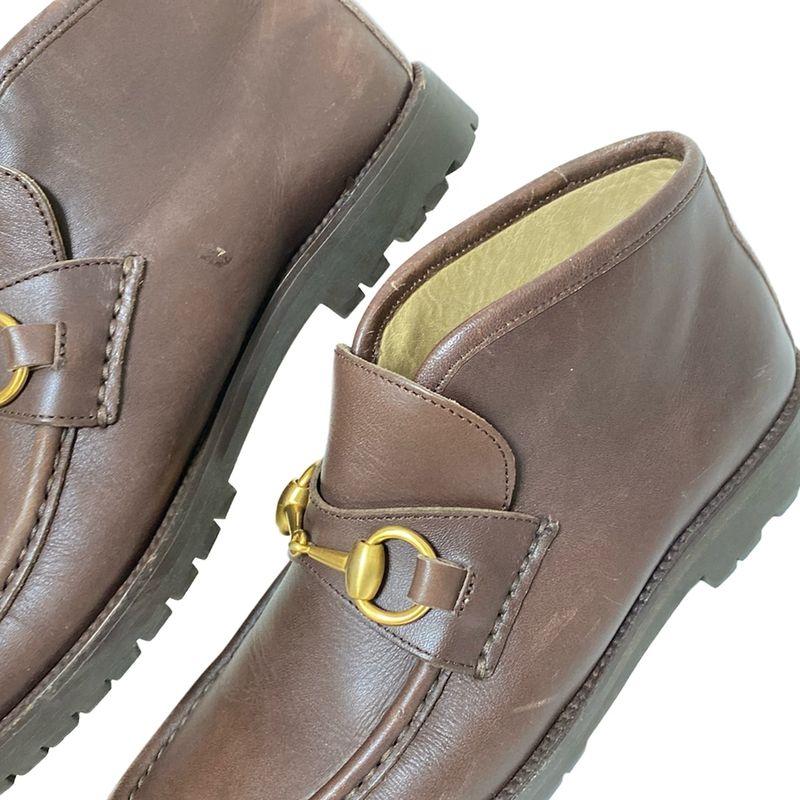 Gucci Shoes 35 C Women's Horsebit Dark Brown Leather