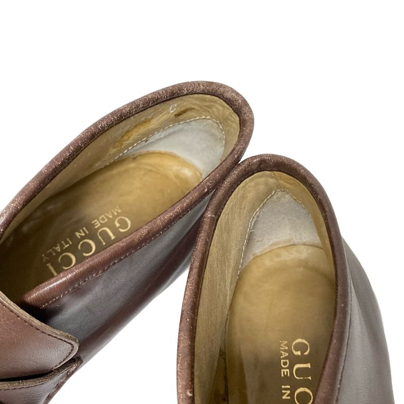 Gucci Shoes 35 C Women's Horsebit Dark Brown Leather