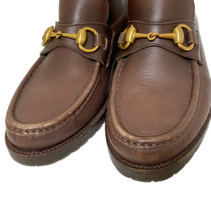Gucci Shoes 35 C Women's Horsebit Dark Brown Leather