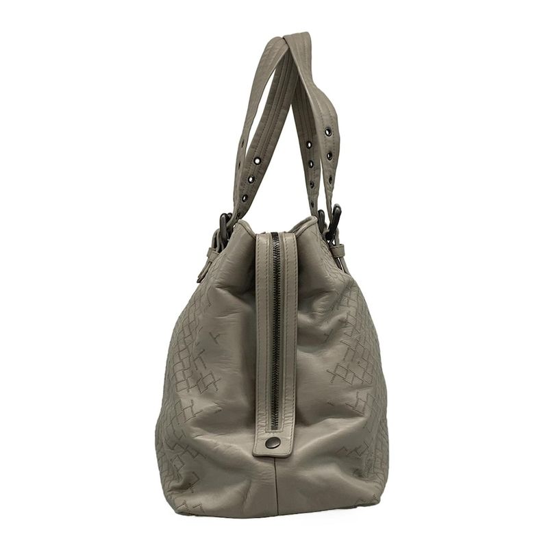 Bottega Veneta Intrecciato Gray Quilted Leather Shoulder Bag