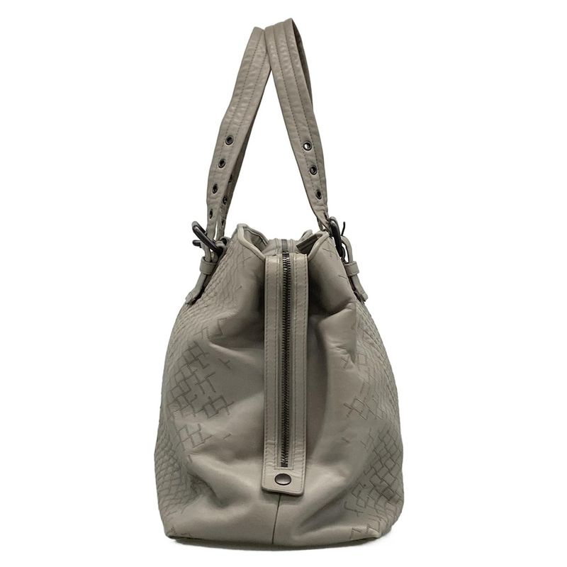 Bottega Veneta Intrecciato Gray Quilted Leather Shoulder Bag