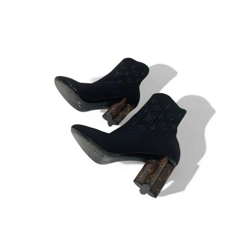 Louis Vuitton Silhouette Line Monogram Boots Short Shoes Fabric Leather