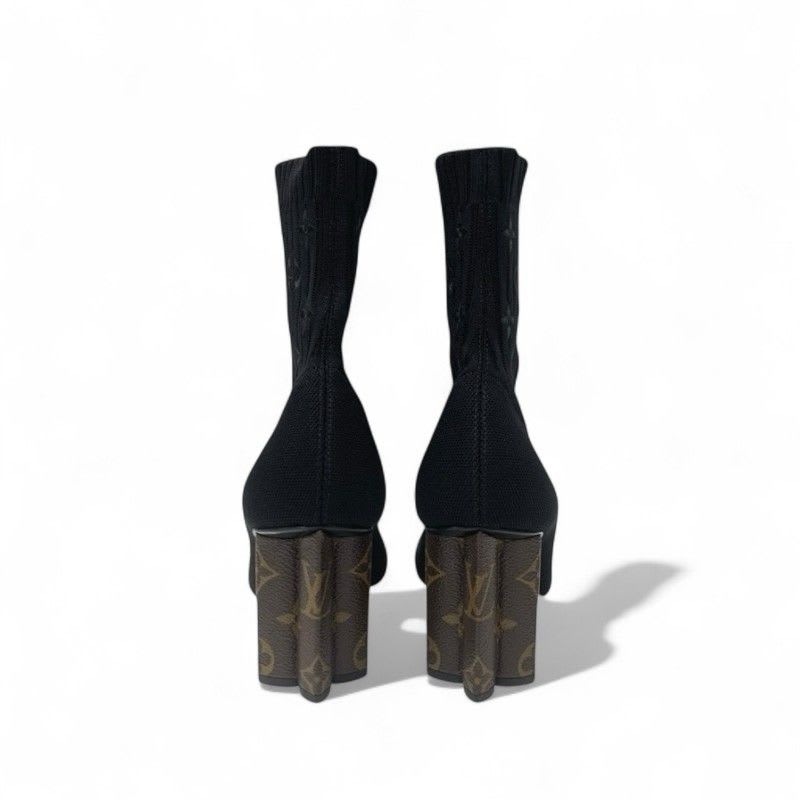 Louis Vuitton Silhouette Line Monogram Boots Short Shoes Fabric Leather