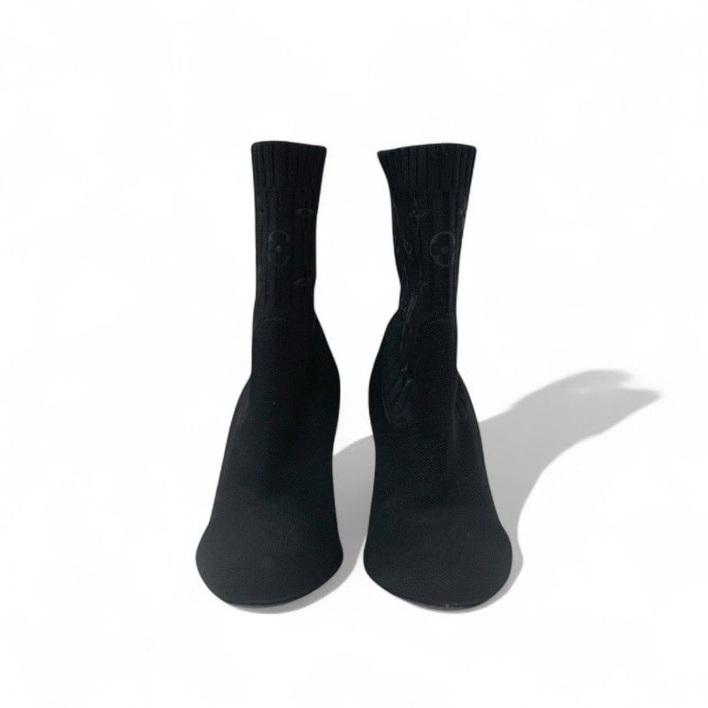 Louis Vuitton Silhouette Line Monogram Boots Short Shoes Fabric Leather